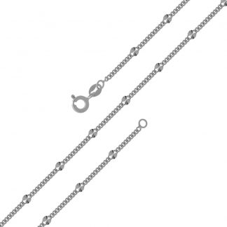Серебряная цепь "Панцирь гладкий + фантазийные элементы с алмазной насечкой 1 см" 020082R_Ch, родирование
