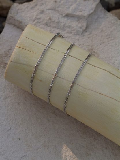 Серебряная цепь "Панцирь плоский облегчённый с алмазной огранкой" 0203R_Ch, родирование