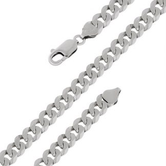 Серебряная цепь "Панцирь плоский облегчённый с алмазной огранкой" 0203R_Ch, родирование