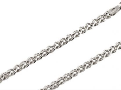 Серебряная цепь "Нонна плоская облегчённая с алмазной огранкой" 0503R_Ch, родирование