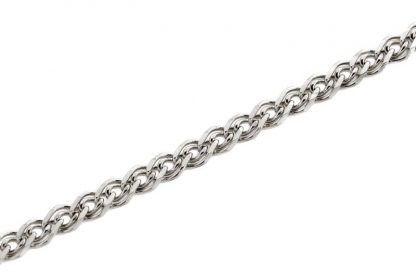 Серебряная цепь "Нонна плоская облегчённая с алмазной огранкой" 0503R_Ch, родирование
