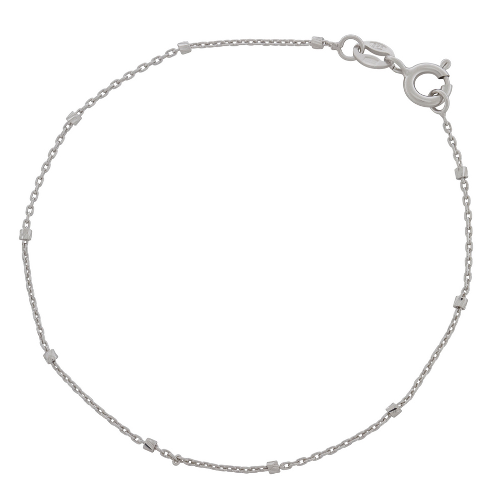 Серебряный браслет "Роло круглая с цилиндрами с алмазной насечкой" 070020R_Br, родирование Серебряный браслет "Роло круглая с цилиндрами с алмазной насечкой" 070020R_Br, родирование