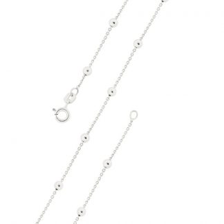 Серебряная цепь "Роло с алмазной огранкой с шариками" 074211R_Ch, родирование Серебряная цепь "Роло с алмазной огранкой с шариками" 074211R_Ch, родирование