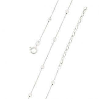 Серебряная цепь "Роло плоская с шариками с алмазной насечкой 3 линии " 074260R_Ch, родирование