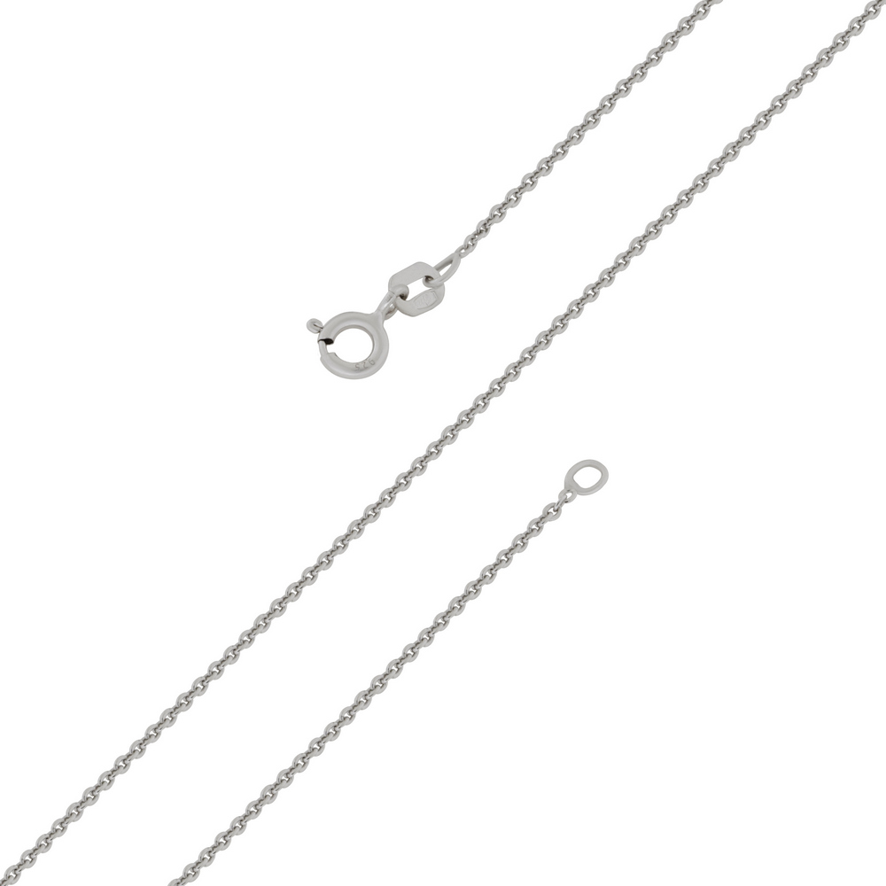 Серебряная цепь "Роло плоская с алмазной огранкой" 0742R_Ch, родирование Серебряная цепь "Роло плоская с алмазной огранкой" 0742R_Ch, родирование