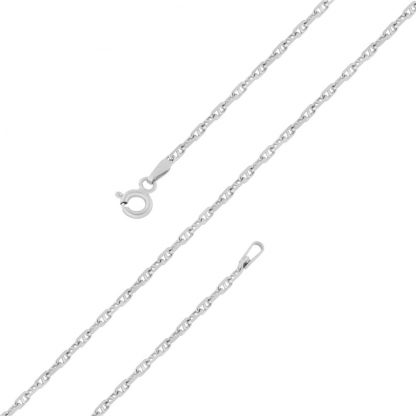 Серебряная цепь "Морская(якорная) с перегородкой с алмазной огранкой 8 граней" 0908S_Ch, серебрение 999