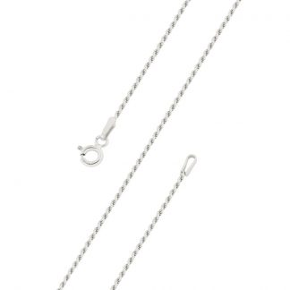 Серебряная цепь "Верёвка тройная с алмазной огранкой" 1301R_Ch, родирование