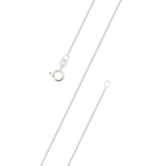 Серебряная цепь "Коробочка (венецианская) облегчённая с алмазной огранкой 2 грани" 1402R_Ch, родирование