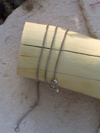 Серебряная цепь "Коробочка (венецианская) с алмазной огранкой слайдер" 140873R_Ch, родирование