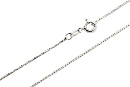 Серебряная цепь "Коробочка (венецианская) с алмазной огранкой 8 граней" 1408R_Ch, родирование