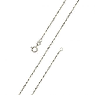 Серебряная цепь "Коробочка (венецианская) с алмазной насечкой" 1430R_Ch, родирование