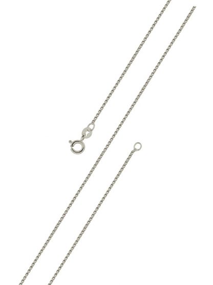 Серебряная цепь "Коробочка (венецианская) с алмазной насечкой" 1430R_Ch, родирование