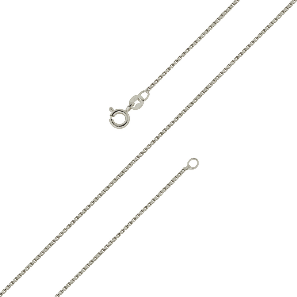 Серебряная цепь "Коробочка (венецианская) с алмазной насечкой" 1430R_Ch, родирование Серебряная цепь "Коробочка (венецианская) с алмазной насечкой" 1430R_Ch, родирование