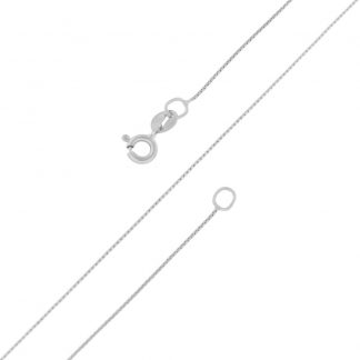 Серебряная цепь "Коробочка (венецианская) с алмазной огранкой в круг" 1477S_Ch, серебрение 999