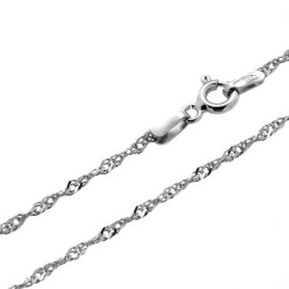 Серебряная цепь "Сингапур облегчённый с алмазной огранкой" 1639R_Ch, родирование