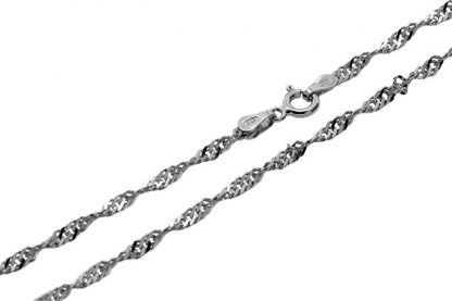 Серебряная цепь "Сингапур облегчённый с алмазной огранкой" 1639R_Ch, родирование