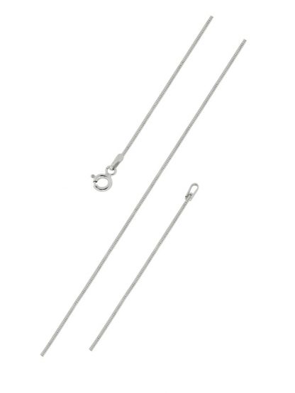 Серебряная цепь "Шнурок(снейк) облегчённый с алмазной огранкой 8 граней" 1808R_Ch, родирование