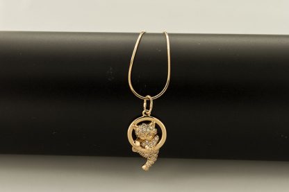 Серебряная цепь "Шнурок(снейк) облегчённый с алмазной огранкой 8 граней" 1808Z_Ch, золочение красное