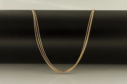 Серебряная цепь "Шнурок(снейк) облегчённый с алмазной насечкой 3 ряда" 187023Y_Ch, золочение лимонное