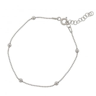 Серебряный браслет "Шарики(перлина) гладкие с шариками 1+1" 280011R_Br, родирование