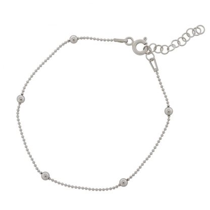 Серебряный браслет "Шарики(перлина) гладкие с шариками 1+1" 280011R_Br, родирование