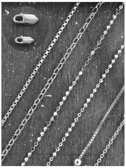 Серебряная цепь "Шарики(перлина) с алмазной огранкой" 2801R_Ch, родирование