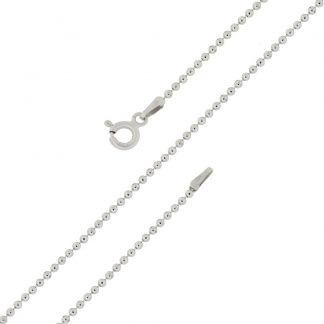 Серебряная цепь "Шарики(перлина) с алмазной огранкой" 2801R_Ch, родирование