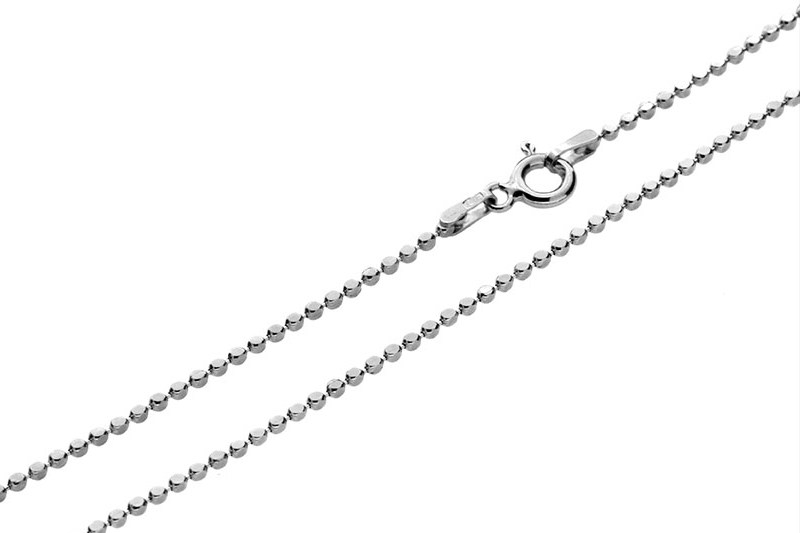 Серебряная цепь "Шарики(перлина) опрессованные с алмазной огранкой" 2842R_Ch, родирование