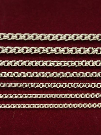 Серебряная цепь "Бисмарк ручного плетения с огранкой" 3001R_Ch, родирование