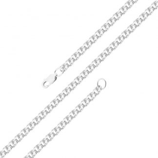 Серебряная цепь "Бисмарк ручного плетения с огранкой" 3001S_Ch, серебрение 999
