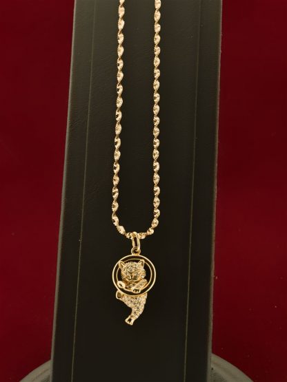 Серебряная цепь "Стружка фантазийная с алмазной обработкой с одной стороны" 3676Z_Ch, золочение красное