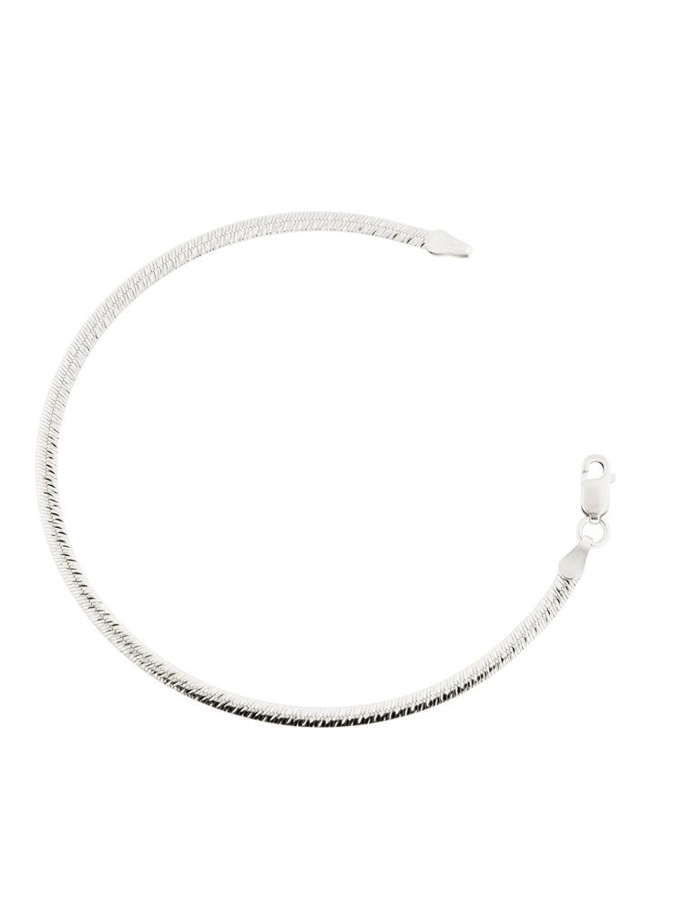 Серебряный браслет "Лента овальная с алмазной насечкой" 5257R_Br, родирование Серебряный браслет "Лента овальная с алмазной насечкой" 5257R_Br, родирование