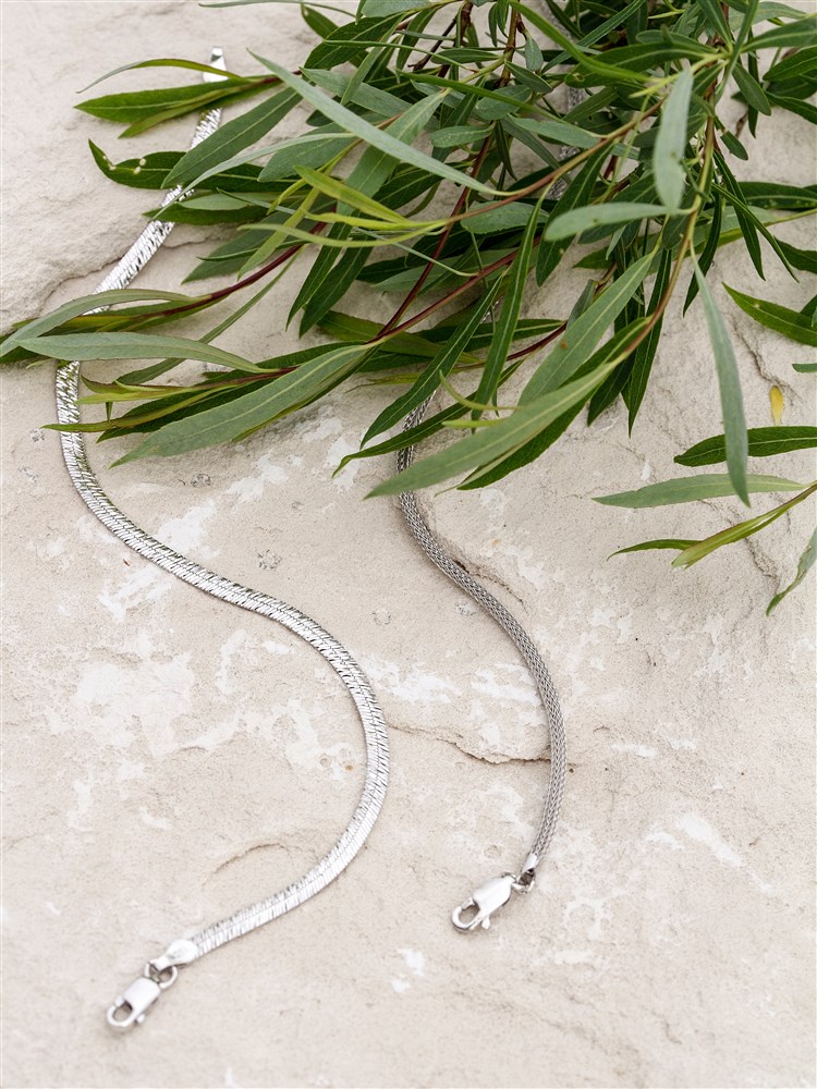 Серебряный браслет "Лента овальная с алмазной насечкой" 5257R_Br, родирование Серебряный браслет "Лента овальная с алмазной насечкой" 5257R_Br, родирование