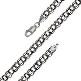 Серебряная цепь "Гарибальди облегчённая с алмазной огранкой" 5339X_Ch, оксид