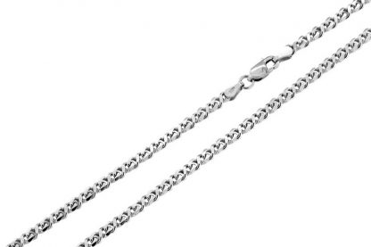 Серебряная цепь "Доллар с алмазной огранкой 6 граней" 6006R_Ch, родирование